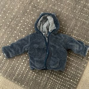 Early days warm blue hoodie zip up baby boy 3-6M